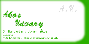 akos udvary business card